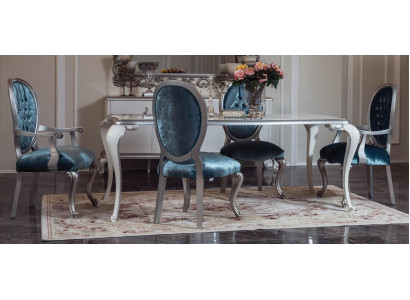 Conjunto de mesa de comedor clásico con 4 sillas, juego de 5 piezas, grupo de asientos.