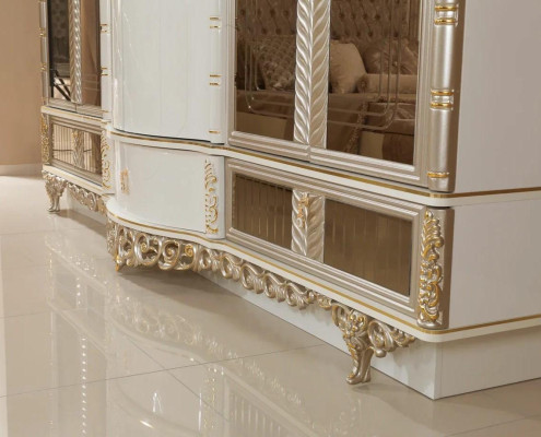 Dormitorio Set Cama 2x Mesitas de noche Armario de lujo nuevo 4 piezas