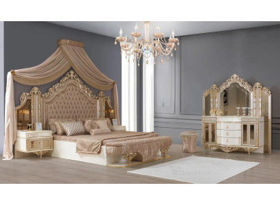 Juego de dormitorio cama 2 mesitas de noche tocador con espejo de lujo nuevo