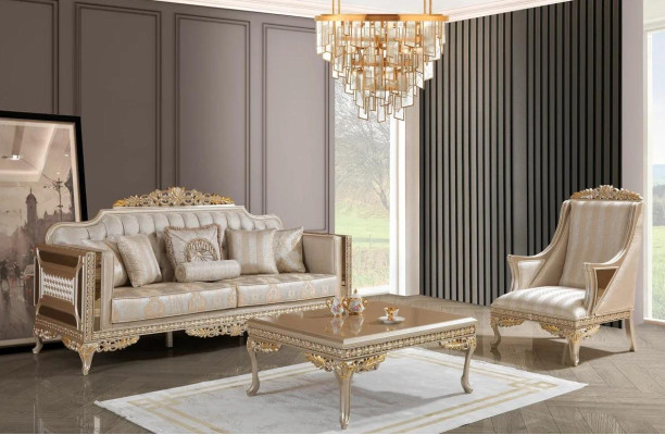 Conjunto de sofás de 3 asientos Mesa de centro Sala de estar Moderno Nuevo Muebles de lujo