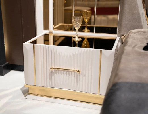 Juego de dormitorio Cama 2x Mesitas de noche Lujo nuevo 3 piezas Diseño Moderno Madera