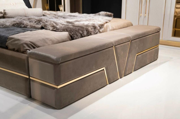 Juego de dormitorio Cama 2x Mesitas de noche Lujo nuevo 3 piezas Diseño Moderno Madera