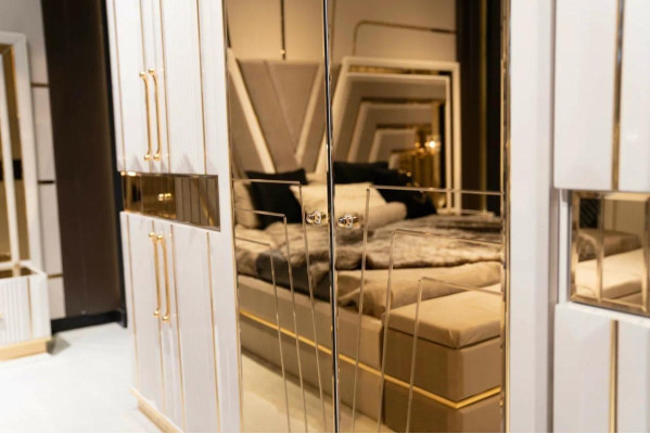 Armario blanco de dormitorio Material Madera Armario Lujo Moderno