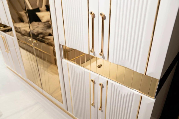 Armario blanco de dormitorio Material Madera Armario Lujo Moderno