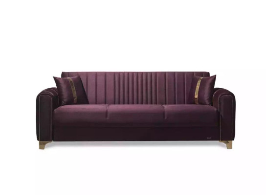 Conjunto de sofás moderno de 3+3+1 plazas con tapizado de madera.