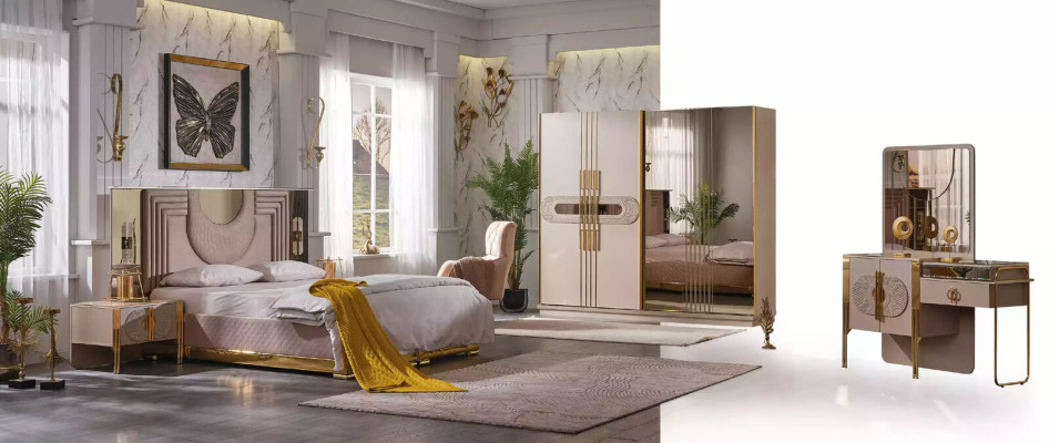 Armario de lujo armario universal Beige gabinete de 250 cm.