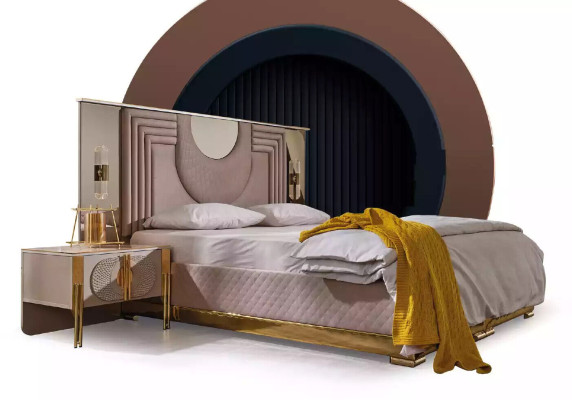 Dormitorio Conjunto Cama 2x Mesitas de Noche Bastidor de Cama Cama de Hotel 3 piezas