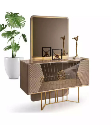 Vanity de lujo para dormitorio, tocador de cosméticos, mesa con espejo, cómoda, aparador