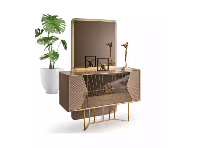 Vanity de lujo para dormitorio, tocador de cosméticos, mesa con espejo, cómoda, aparador