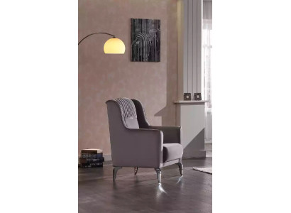 Silla gris Sillón tapizado Sillón con respaldo Sillón reclinable Sillón de descanso Mueble de asiento