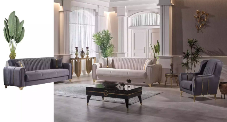 Silla de acero inoxidable gris. Sillón moderno de lujo de una plaza.