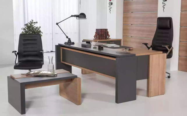 Mesa de centro moderna de lujo Mesa de almacenamiento marrón para oficina Muebles de madera de diseño