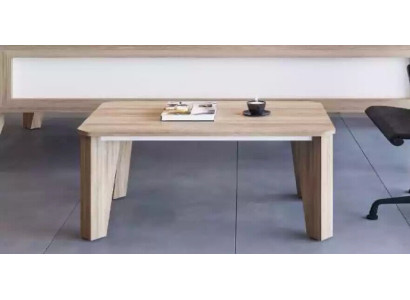 Mesa de centro de diseño color marrón claro, muebles de madera, mesas auxiliares, muebles de lujo.