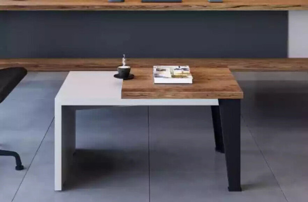 Moderna mesa de centro bicolor mesa auxiliar de lujo muebles de oficina de madera