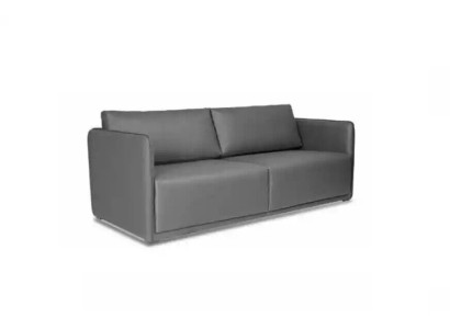 Gris sofá de tres plazas de lujo, moderno mueble tapizado de tela nuevo.