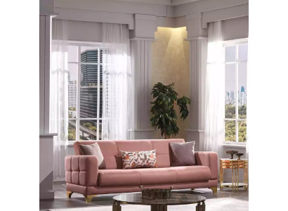 Sofá rosa de tres plazas Sofá de tres plazas Sala de estar Muebles de asiento Sofás de diseñador