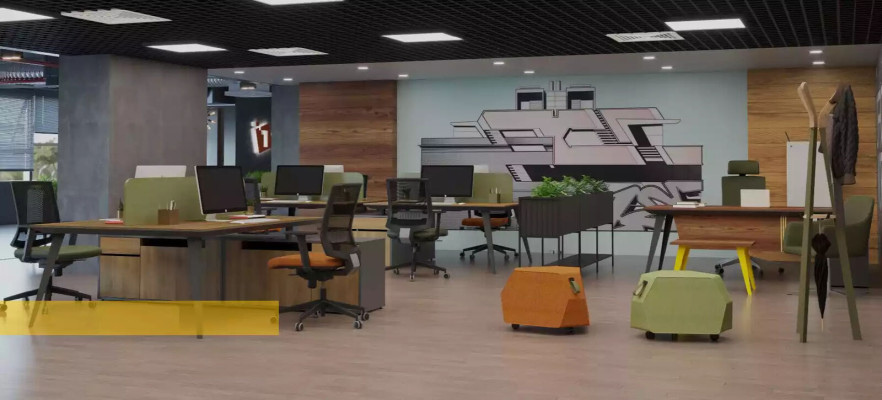 Escritorio en esquina, escritorio de oficina grande, escritorio de jefe, escritorios, muebles de oficina, marrón.