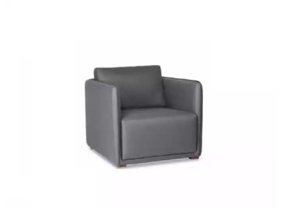 Sillón Sofá Tapizado Asiento Diseñador Textil 1 Plaza Sofás Tapizado Gris