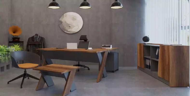 Estudio estantería armario madera estante vitrina marrón moderno