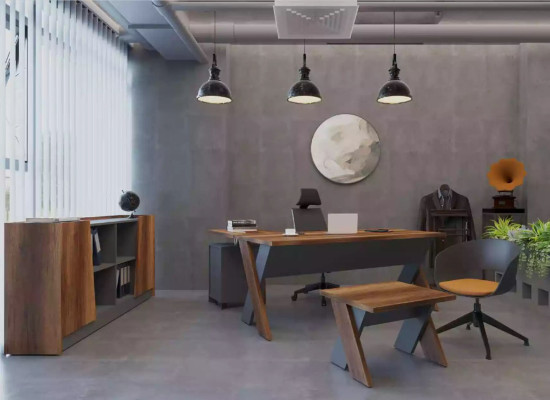 Estudio estantería armario madera estante vitrina marrón moderno