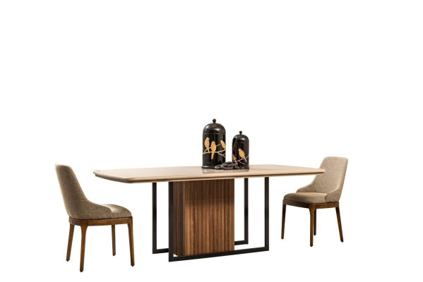 Grupo de comedor completo, mesa de comedor sillas 7 piezas beige conjunto de esquina de comer