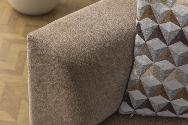 Conjunto de sofá de tres plazas Sillón Sofá tapizado moderno de tela marrón