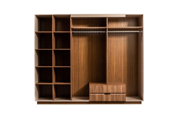 Armario de madera de color beige Armario de dormitorio Armario moderno