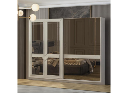 Armario de madera armario de dormitorio armario espejo blanco