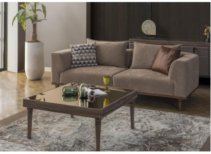 Sofá de tres plazas, sofá de 3 plazas, sofá tapizado de tela gris moderno nuevo