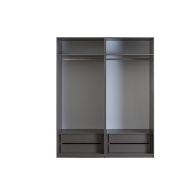 Armario ropero Armario de dormitorio Armario Armario de madera Gris Espejo