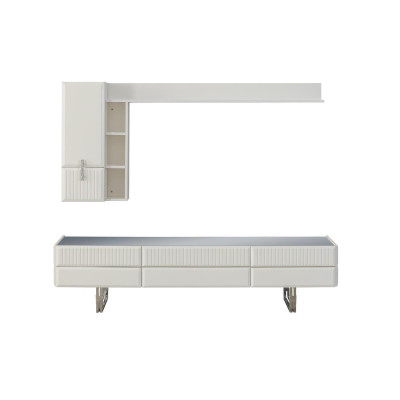 Armario de madera soporte de TV estanterías RTV bajo mueble aparador de madera blanco armario