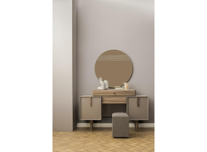 Tocador Mesa consola Otomana Tocador Madera Gris Espejo Set