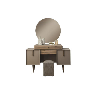Tocador Mesa consola Otomana Tocador Madera Gris Espejo Set
