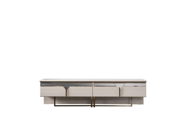 Mueble de salón RTV Lowboard Soporte de TV Armario de madera Armario de madera blanco Diseño