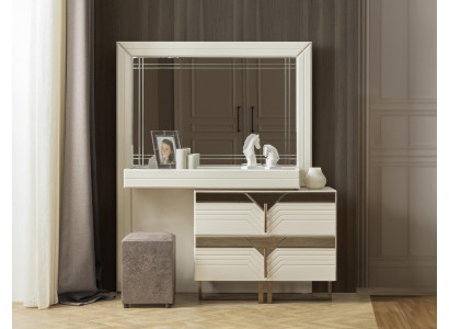 Mesa de maquillaje, tocador, mesa consola de madera, cómoda de dormitorio blanca