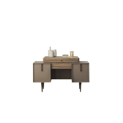 Tocador de maquillaje Mesa de tocador Mesa consola Madera Gris Cómoda de dormitorio