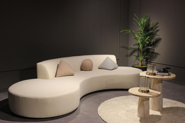 Diseño de sala de estar Conjunto de sofá de cuatro plazas con 2 mesas de centro Muebles de lujo