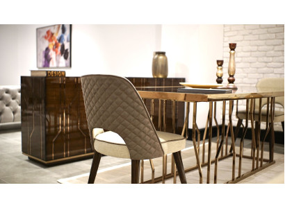 Diseño de silla de tela de lujo, mobiliario moderno para el comedor.