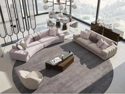 Juego de sofás de 4 piezas para seis personas, sofá de tres plazas y sillón para sala de estar.
