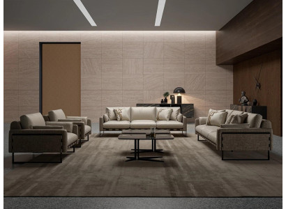 Conjunto de sala de estar de 6 piezas moderno 2x mesa de centro conjunto de sofá de diseñador 2x sofá de tres plazas.