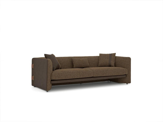 Sala de estar de 7 piezas marrón 2 sofás modernos Sillón con mesa de centro Mobiliario de lujo