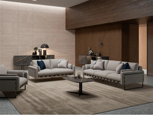 Conjunto de muebles tapizados Sofá de tres plazas Moderno Sofá de dos plazas Muebles Mesa de centro