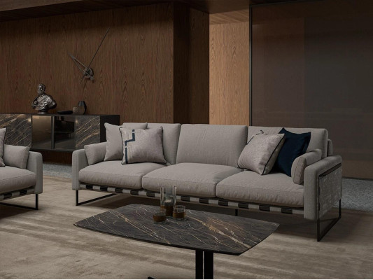 Conjunto de muebles tapizados Sofá de tres plazas Moderno Sofá de dos plazas Muebles Mesa de centro