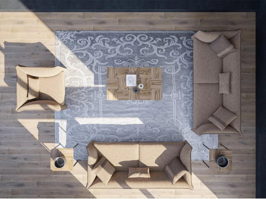 Diseño de lujo para la sala de estar - Conjunto de muebles tapizados de 6 piezas Sofás de tres plazas