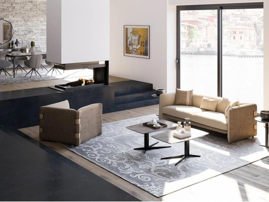 Sala de estar completa de 6 piezas 2x mesa de centro muebles de lujo tapizados sofá beige sofá nuevo