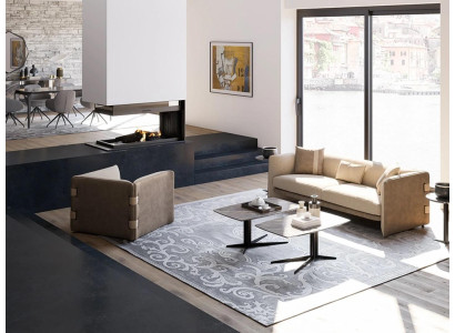 Sala de estar completa de 6 piezas 2x mesa de centro muebles de lujo tapizados sofá beige sofá nuevo