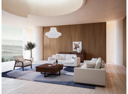 Muebles blancos Sala de estar Conjunto de sofás Sofá de dos plazas Diseño Mobiliario Sillón