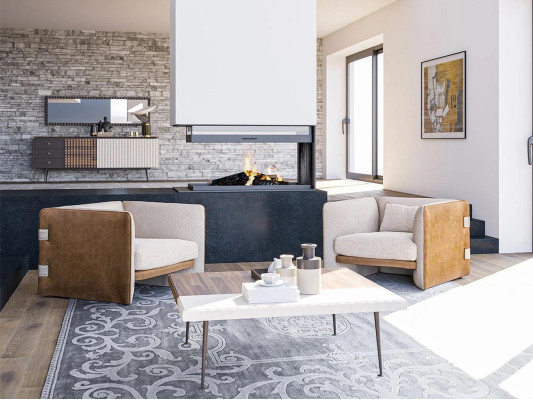 Juego de sala de estar 3 piezas 2x sillones beige muebles tapizados lujo mesa de centro de madera