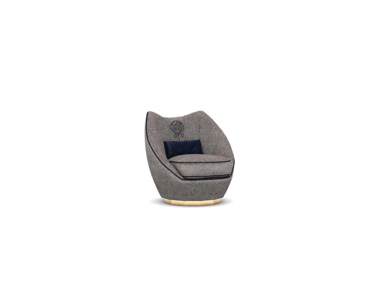 Lujo Gris Sillón Tapizado Textil Sala de estar Muebles tapizados Moderno Decoración