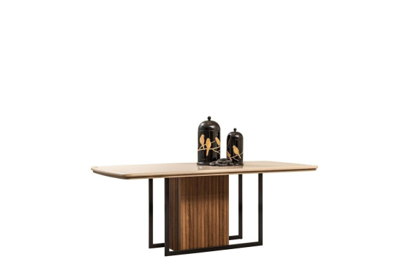 Mesa de comedor Mesa de comedor Mesa de comedor Madera Marrón Moderna Mesa de comedor de madera